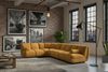 KAWOLA Modulsofa LAYLA Ecksofa 4 Module 2 Armlehnkissen Velvet gelb 74 x 213 x 305 cm Bild 2