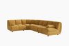 KAWOLA Modulsofa LAYLA Ecksofa 4 Module 2 Armlehnkissen Velvet gelb 74 x 213 x 305 cm Bild 3