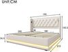 Polsterbett 180x200 cm, weißes PU-Polster mit hydraulischem Bettkasten, 3-seitige LED und USB Typ-C Ladefunktion,Weiß,Es gibt ein Matratzenlager. Bild 4