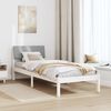 vidaXL Bettgestell Weiß und Hellgrau 80 x 200 cm Massivholz Kiefer 878573 Bild 4