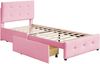 Polsterbett 180×200 cm aus Samt-Stoff mit hydraulischem Bettkasten, beige Bild 5