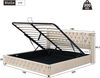 Polsterbett 180×200 cm aus Samt-Stoff mit hydraulischem Bettkasten, beige Bild 4