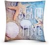 Outdoor Kissen mit Paspel ( 45 x 45 cm ) Dekokissen Garten - Reißverschluss - Schmutz- und Wasserabweisend - abnehmbarer Kissenbezug Beach Time 4er-Pack Bild 2