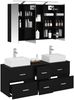 vidaXL Badezimmermöbel-Set 4 pcs Schwarze Eiche Ingenieurholz und Glas 3406816 Bild 3