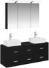 vidaXL Badezimmermöbel-Set 4 pcs Schwarze Eiche Ingenieurholz und Glas 3406816 Bild 2
