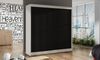 Kleiderschrank Basti X 200 cm - Schwebetürenschrank mit Kleiderstange und Einlegeboden, Schlafzimmerschrank mit 2 Türen, Schiebetürenschrank 200x215x58 cm (Weiß/Schwarz) Bild 2