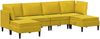 vidaXL Wohnzimmergarnitur mit Kissen mit Speicher 6 pcs Gelb Samt 3413762 Bild 2