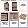 Kommode HWC-K87, Schubladenschrank Schrank, Holz Rattan 63x40x28cm ~ schwarz, naturfarben Bild 2