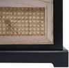 Kommode HWC-K87, Schubladenschrank Schrank, Holz Rattan 63x40x28cm ~ schwarz, naturfarben Bild 4