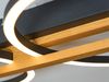 Große LED Deckenleuchte TOVAK flach, Holzbalken mit Metallringen, Breite 76cm Bild 5