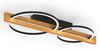 Große LED Deckenleuchte TOVAK flach, Holzbalken mit Metallringen, Breite 76cm Bild 2
