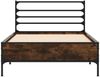 vidaXL Bettgestell Räuchereiche 100x200 cm Holzwerkstoff und Metall 845589 Bild 4