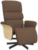 vidaXL Massagesessel mit Fußteil Braun Stoff 356616 Bild 2