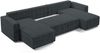 AX LIVING Aydin U Sofa Wohnlandschaft mit Schlaffunktion U Form Grau Bild 5