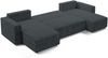 AX LIVING Aydin U Sofa Wohnlandschaft mit Schlaffunktion U Form Grau Bild 4