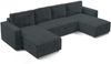 AX LIVING Aydin U Sofa Wohnlandschaft mit Schlaffunktion U Form Grau Bild 3