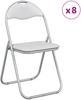 vidaXL Klappstuhl 8 pcs Weiß und Grau 48 x 43,5 x 81 cm Kunstleder 42029050 Bild 3