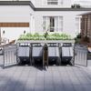 4er-Set Mülltonnenbox mit Pflanzkasten, Vertikale Holzmaserungspaneele, langlochrissige Belüftung, eiserner Garten-Aufbewahrungsschrank mit Schloss Bild 2