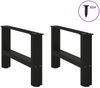 vidaXL Couchtischbeine Schwarz 2 Stk. 50x(30-31) cm Stahl 4013260 Bild 4