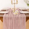 Montegoni Tischläufer RomSeihtuch Tischläufer lang Boho (Rustikaler Gazeantischer Stoff Tischdecke 2-tlg, Tischläufer Boho für Hochzeit und Geburtstag Dekoration), Tafeltuch 90 x 180 cm Bild 4