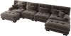 4-Sitzer modulares Ecksofa H 81 x T 406 x B 145 cm aus Chenille in Braun mit beweglichen Ottomane Bild 4