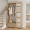Garderobenschrank mit Spiegel & Offener Kleiderständer – ,Kompaktgarderobe,Praktische Aufbewahrung mit Schublade & 2 Türen, Ideal für Schlafzimmer & Flur Bild 5
