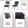 4er-Set Besucherstuhl T401, Konferenzstuhl stapelbar, Stoff/Textil ~ Sitz schwarz, Füße chrom Bild 2