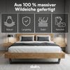 skølm 'Hervar' Bett 180x200 cm, Bettgestell aus Eiche, Bettkopf 2 Streben, Massivholzbett lackiert, mit Metallkufen, geeignet als Doppelbett Bild 2