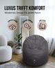 PATCH HOME 2 in 1 Sitzsack Sessel – Ø155 cm – Anthrazit, bequemer Sitzsack aus Luxus-Polyester-Gewebe, bereits befüllt Bild 5