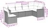 vidaXL 6-tlg. Garten-Sofagarnitur mit Kissen Hellgrau Poly Rattan 3219022 Bild 3