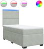 vidaXL Boxspringbett mit Matratze Hellgrau 90x190 cm Samt 3293080 Bild 2