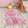 Carpetia Kinderteppich Hüpfkästchen Kinder-Spielteppich mit Prinzessinnen Burg in rosa, rechteckig, Höhe: 5 mm Bild 3