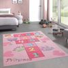 Carpetia Kinderteppich Hüpfkästchen Kinder-Spielteppich mit Prinzessinnen Burg in rosa, rechteckig, Höhe: 5 mm Bild 2
