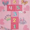 Carpetia Kinderteppich Hüpfkästchen Kinder-Spielteppich mit Prinzessinnen Burg in rosa, rechteckig, Höhe: 5 mm Bild 4