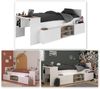 Hochbett >Cleo 1< Stauraum, Liegefl. 90x200, Weiss / Eiche Dekor - 241x116x90cm (LxBxH) Bild 3