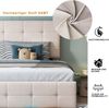 Beiges 2-in-1 Polsterbett 180x200 cm Mit Hydraulischem Stauraum Und Teilbarem Design Multifunktionsbett Doppelbett Kinderbett Samtbezug 300 Kg Tragkraft Bild 5