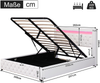 MODFU Polsterbett Bett mit Stauraum gepolstertem Kopfteil (160x200cm ohne Matratz, 1-tlg), Funktionsbett mit Lattenrost und Stauraum,Mit LED-Beleuchtung Bild 4