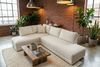 KAWOLA Schlafsofa SADIRA Ecksofa Stoff cremeweiß Recamiere rechts 89 x 209 x 288 cm Bild 2