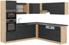Eckküche R-Line Anthrazit Landhaus/Goldkraft Eiche 247 x 60 cm , AP Anthrazit Vicco Bild 1