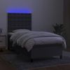 vidaXL Boxspringbett mit Matratze & LED Dunkelgrau 90x190 cm Stoff 3135158 Bild 4