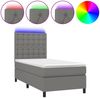 vidaXL Boxspringbett mit Matratze & LED Dunkelgrau 90x190 cm Stoff 3135158 Bild 2