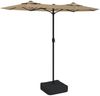 vidaXL Doppel-Sonnenschirm mit LED-Leuchten Taupe 316x145 cm 362972 Bild 2