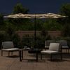 vidaXL Doppel-Sonnenschirm mit LED-Leuchten Taupe 316x145 cm 362972 Bild 3