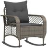 vidaXL Garten-Schaukelstuhl mit Kissen Grau Poly Rattan 4104195 Bild 2