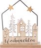 Dekoaufsteller Haus Weihnachten Holz 15 x 13 cm natur Bild 2