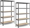 Songmics Schwerlastregale mit 5 Ablagen, Stahl / MDF, Grau, 200 x 60 x 120 cm Bild 2