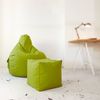Green Bean® Sitzsack-Hocker 40x40x40cm mit EPS-Perlen Füllung - Sitz-Pouf für Sitzsäcke - Sitzhocker für Kinder und Erwachsene - Grün Bild 4