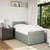 vidaXL Boxspringbett mit Matratze Hellgrau 100x200 cm Samt 3289968 Bild 4