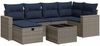 vidaXL 7-tlg. Garten-Sofagarnitur mit Kissen Grau Poly Rattan 3325397 Bild 2