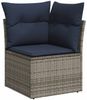 vidaXL 7-tlg. Garten-Sofagarnitur mit Kissen Grau Poly Rattan 3325397 Bild 5